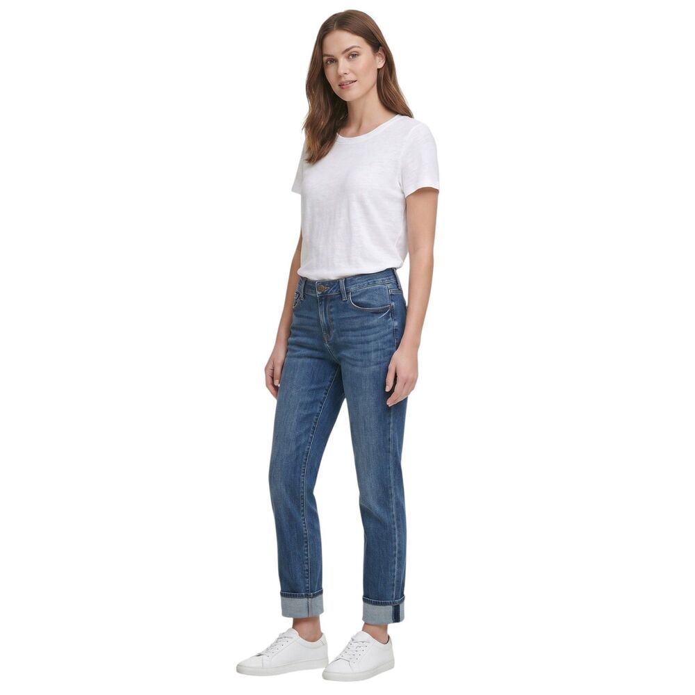 DKNY Women's Medium Wash SOHO Straight Leg Jeans